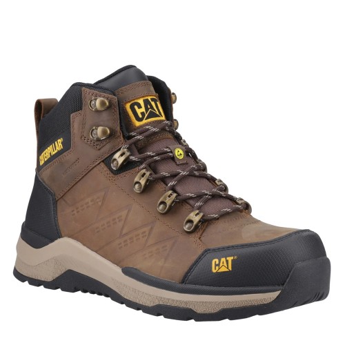 CAT Inductor Leather Safety Boots Brown Metal Free ESD CAT Inductor Leather Safety Boots Brown Metal Free ESD