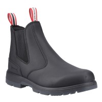 Hunters Drift Black Leather Occupational Slip On Non Safety Dealer Boots