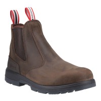 Hunters Drift Brown Leather Non Safety Dealer Boots Slip On Occupational 