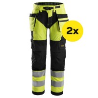 Snickers 2x 6932 FlexiWork Hi-Vis Trousers Holster Pockets