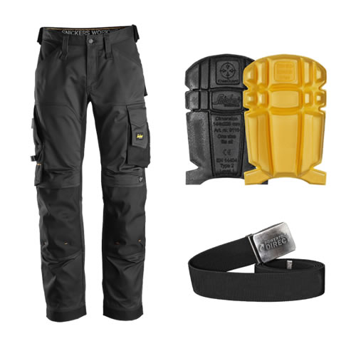 Snickers 6351 Stretch Trousers Kit inc 9110 Kneepads & PTD Belt Snickers 6351 Stretch Trousers Kit inc 9110 Kneepads & PTD Belt