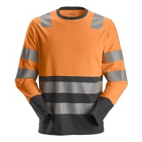 Snickers 2433 AllroundWork Hi-Vis Long Sleeve T-Shirt CL2