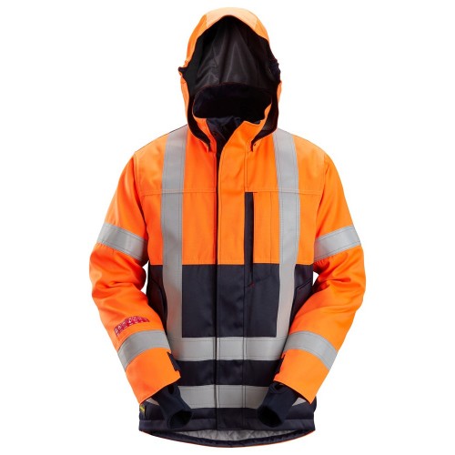 Snickers 1164 ProtecWork Waterproof Class 3 Hi-Vis Orange Insulated Hooded Jacket Snickers 1164 ProtecWork Waterproof Class 3 Hi-Vis Orange Insulated Hooded Jacket