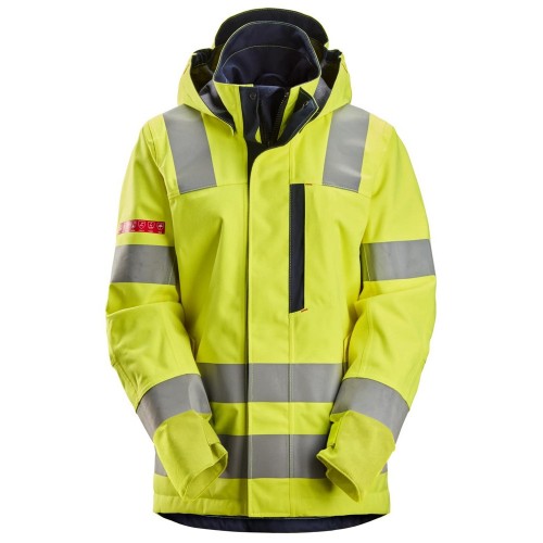 Snickers 1368 ProtecWork Women's Waterproof Class 3 Hi-Vis Yellow Shell Hooded Jacket Snickers 1368 ProtecWork Women's Waterproof Class 3 Hi-Vis Yellow Shell Hooded Jacket