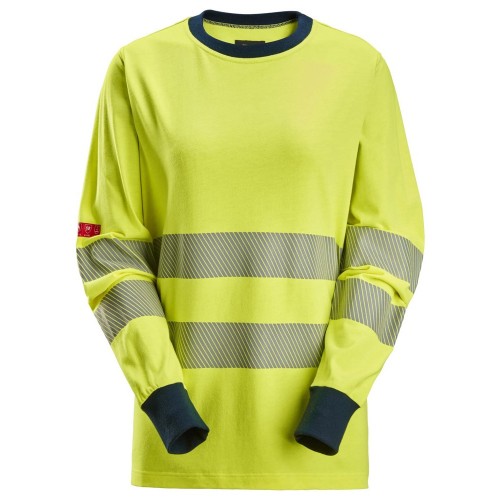 Snickers 2476 ProtecWork Women's Class 3/2 Hi-Vis Yellow Long Sleeved T-Shirt Snickers 2476 ProtecWork Women's Class 3/2 Hi-Vis Yellow Long Sleeved T-Shirt