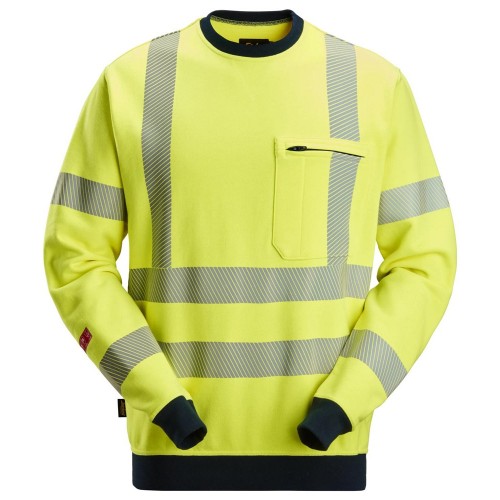 Snickers 2863 ProtecWork Class 3 Hi-Vis Yellow / Navy Sweatshirt Snickers 2863 ProtecWork Class 3 Hi-Vis Yellow / Navy Sweatshirt