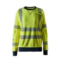 Snickers 2876 ProtecWork Class 3/2 Hi-Vis Yellow / Navy Women's Sweatshirt