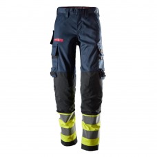 Snickers 6764 ProtecWork Women's Class 1 Hi-Vis Yellow / Navy Stretch Trousers