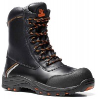 Vtech V12 E1300 Defiant Black High Leg Zip Safety Boots With Composite Toe Caps n Midsole